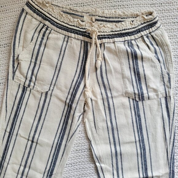 ROXY Oceanside Stripes Linen Drawstring Pants - Picture 5 of 6